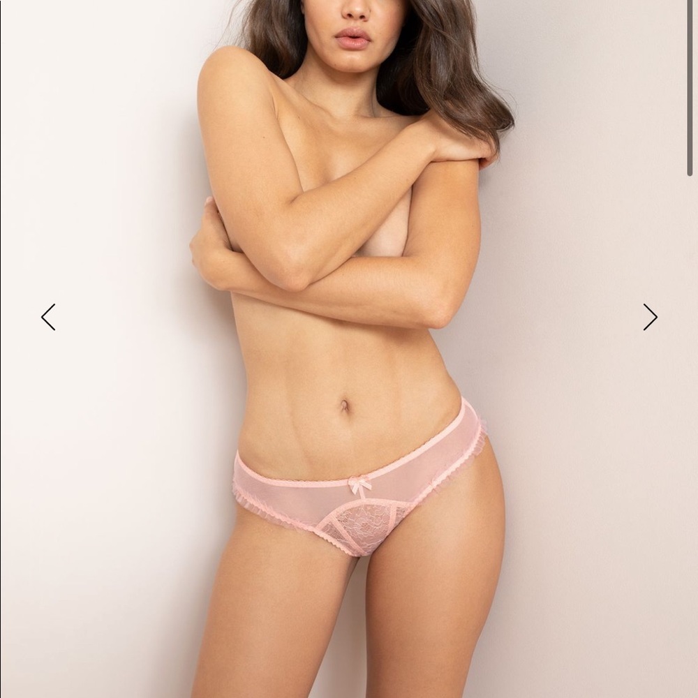 Agent Provocateur Olive lace brief peach 2 S $145 NWT pink